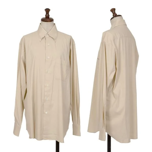 プラダPRADA コットンナイロンストレッチレギュラーカラーシャツ ベージュ40 K-145940_001