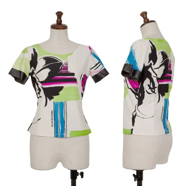 VERSACE JEANS COUTURE Graphic Printed Nylon Stretch T shirt Multi-Color M K-145944_001