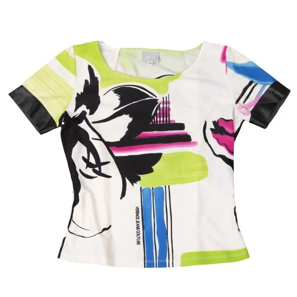 VERSACE JEANS COUTURE Graphic Printed Nylon Stretch T shirt K-145944_002