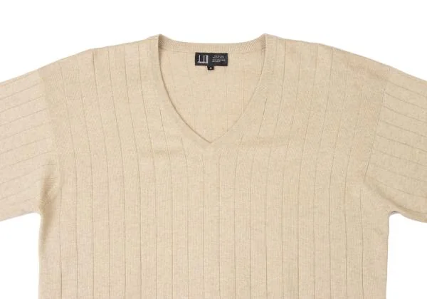 ダンヒルdunhill カシミヤ混紡Vネックニットセーター ベージュM