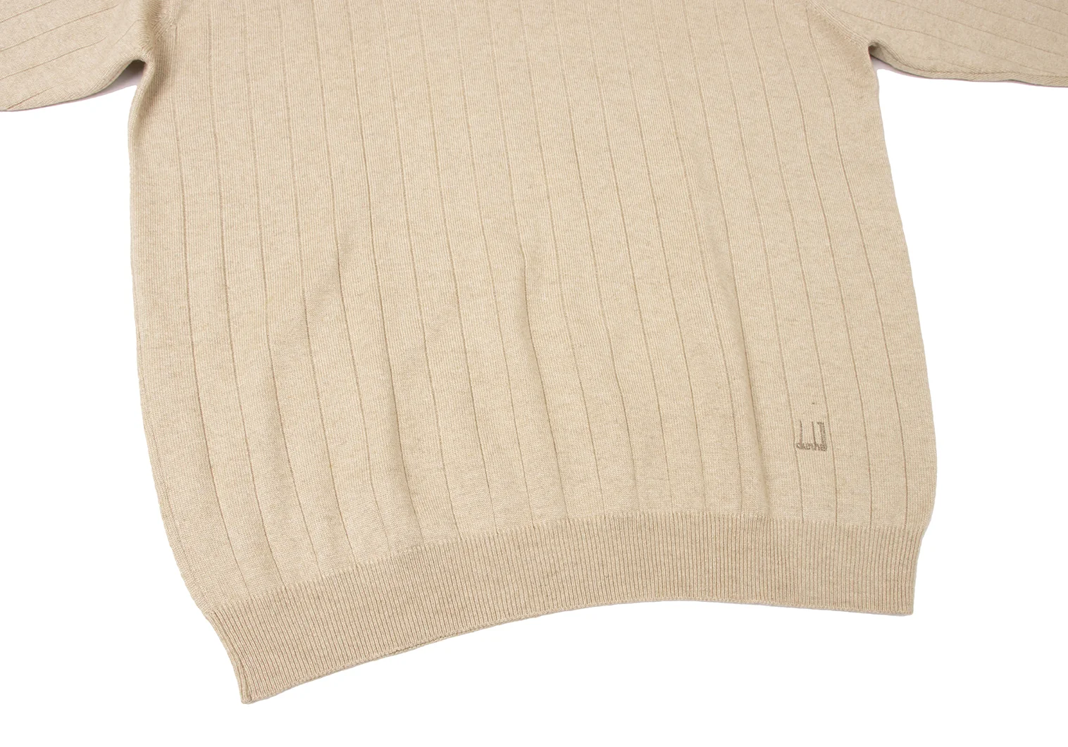 ダンヒルdunhill カシミヤ混紡Vネックニットセーター ベージュM