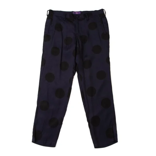 Y's Pink Dot Printed Rayon Tapered Pants Navy 3 K-145987_001