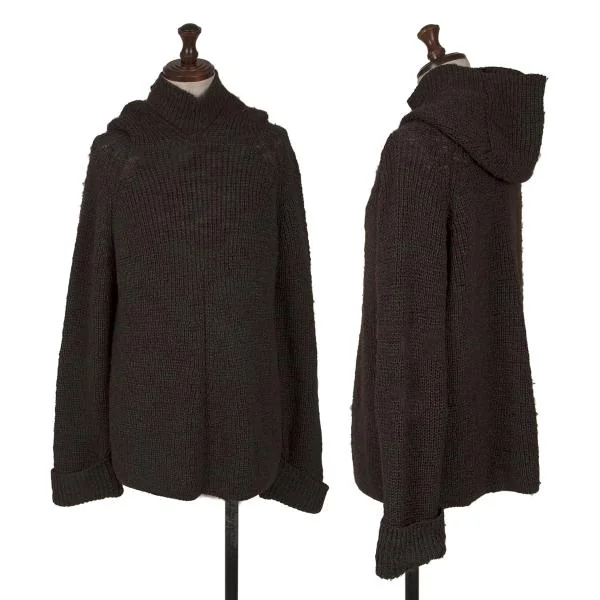  Y's Wool Poly Hooded Knit Sweater Purple,Green 3 K-146001_001
