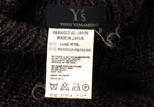  Y's Wool Poly Hooded Knit Sweater K-146001_014