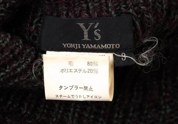  Y's Wool Poly Hooded Knit Sweater K-146001_015