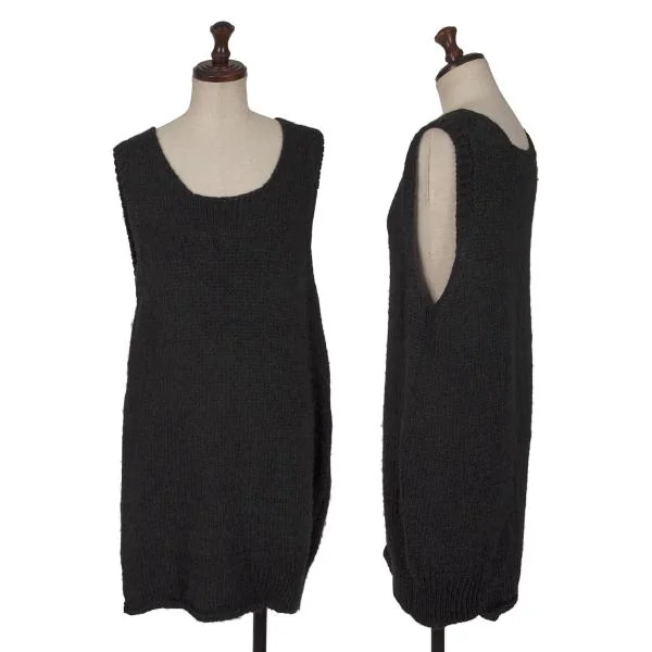 Y's Alpaca Acrylic Sleeveless Knit Tunic Grey 2 K-146011_001
