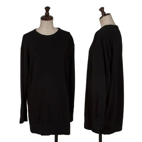 Y's Wool Nylon Crew Neck Knit Sweater Black 3 K-146012_001