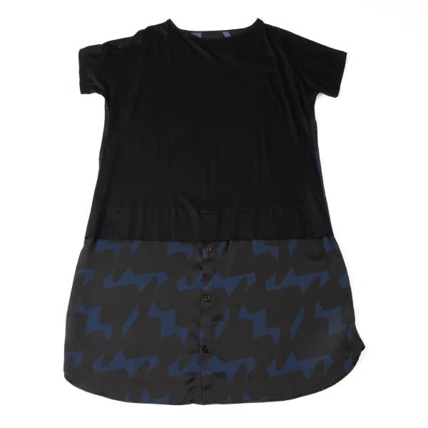 Y's Geometric Printed Switching Dress K-146013_002