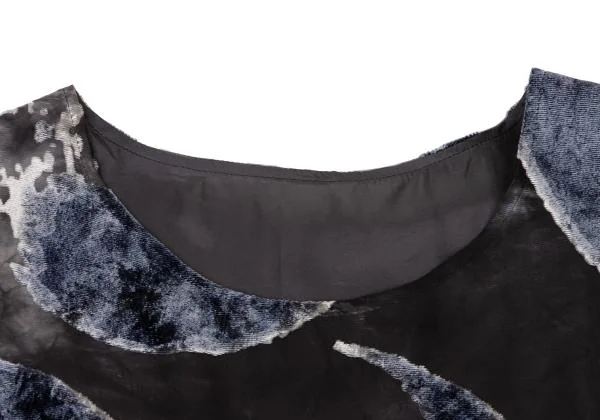 Y's Flocked Moon Print Sleeveless Dress K-146018_004