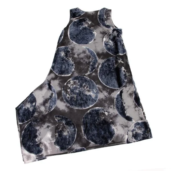 Y's Flocked Moon Print Sleeveless Dress K-146018_012
