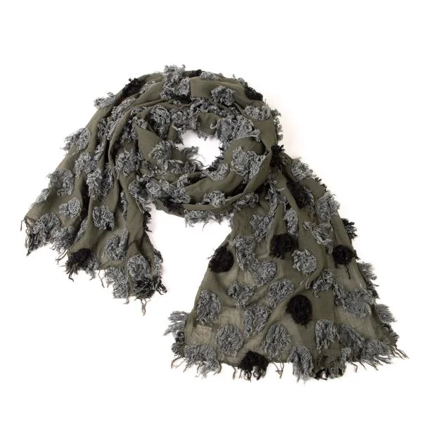 Y's Fringe Decoration Design Stole Green  K-146023_001