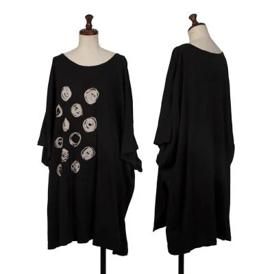 BLACK Scandal Yohji Yamamoto Dot Printed Over-sized T-shirt
