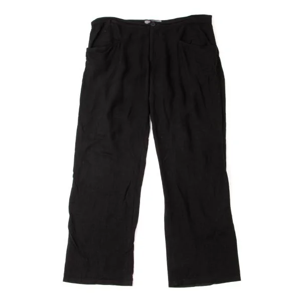 ヨウジヤマモト ノアールYohji Yamamoto NOIR レーヨンリネンストレートパンツ 黒3 K-146038_001