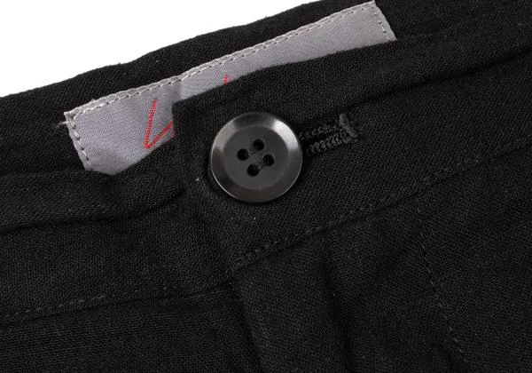 ヨウジヤマモト ノアールYohji Yamamoto NOIR レーヨンリネンストレートパンツ 黒3 K-146038_003