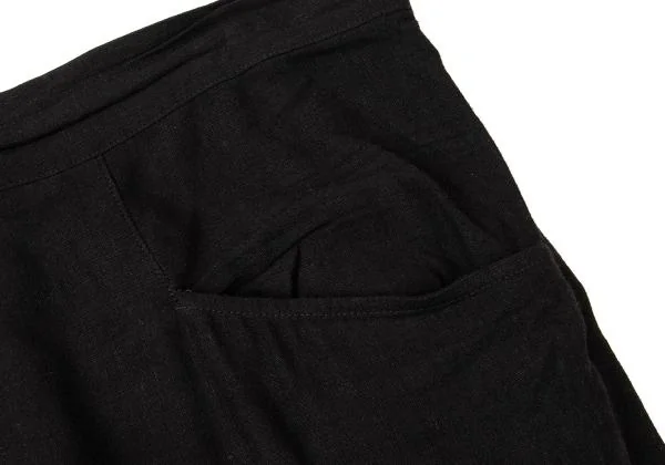 ヨウジヤマモト ノアールYohji Yamamoto NOIR レーヨンリネンストレートパンツ 黒3 K-146038_004
