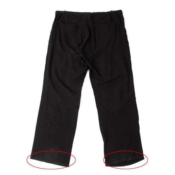 ヨウジヤマモト ノアールYohji Yamamoto NOIR レーヨンリネンストレートパンツ 黒3 K-146038_011