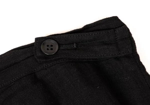 ヨウジヤマモト ノアールYohji Yamamoto NOIR レーヨンリネンストレートパンツ 黒3 K-146038_013