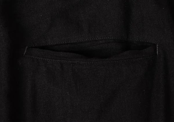 ヨウジヤマモト ノアールYohji Yamamoto NOIR レーヨンリネンストレートパンツ 黒3 K-146038_014
