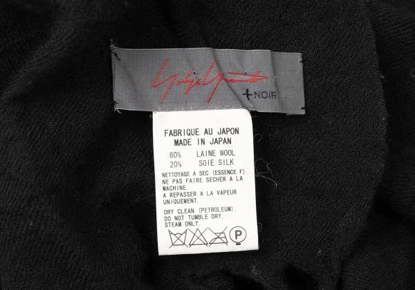 Yohji Yamamoto NOIR Wool Silk Shirring Stitch Fringe Stole K-146043_009