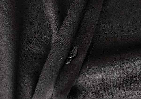 エンポリオアルマーニEMPORIO ARMANI シルクレースカラーストレッチブラウス 黒40 K-146054_011