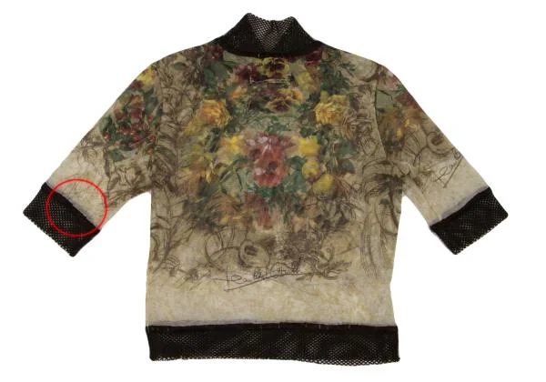ジャンポールゴルチエ ファムJean Paul GAULTIER FEMME フラワープリントメッシュ切替パワーネットカットソー マルチ40 K-146087_010