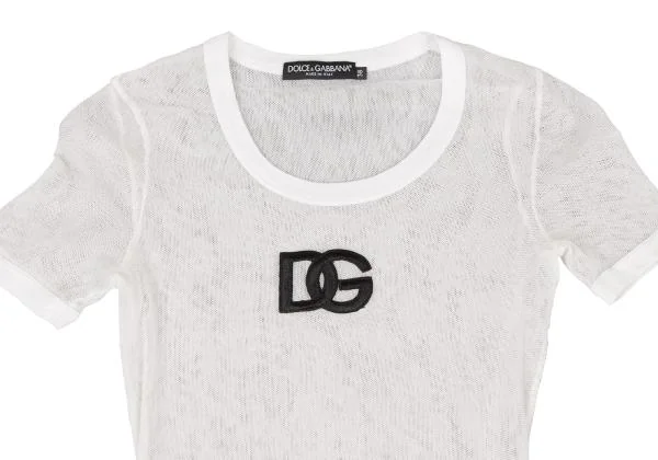 DOLCE&GABBANA Logo Embroidery Mesh T-shirt K-146104_002