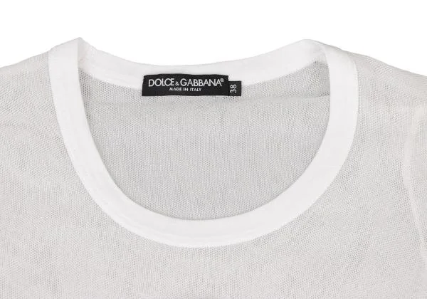 DOLCE&GABBANA Logo Embroidery Mesh T-shirt K-146104_004