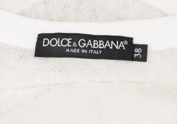 DOLCE&GABBANA Logo Embroidery Mesh T-shirt K-146104_013