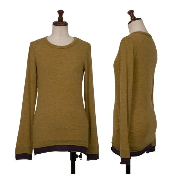 Y's Layered Design Knit Top Camel 2 K-146126_001