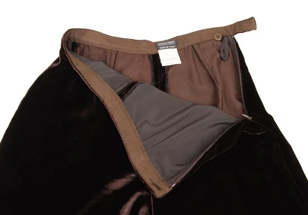 ジョルジオ アルマーニGIORGIO ARMANI レーヨンベルベットパンツ 茶42 K-146137_005