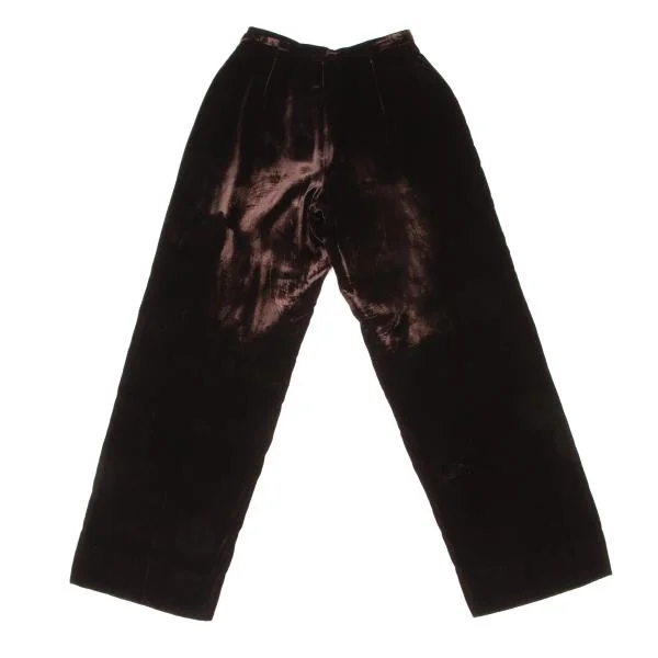 ジョルジオ アルマーニGIORGIO ARMANI レーヨンベルベットパンツ 茶42 K-146137_008