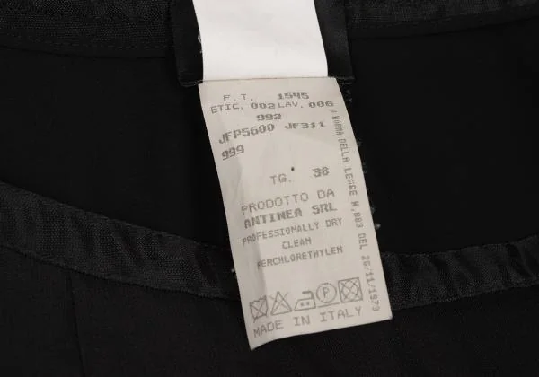 ジョルジオ アルマーニGIORGIO ARMANI ナイロン混シルク光沢パンツ 黒38 K-146138_011
