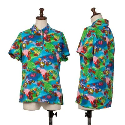 VERSACE SPORT Printed Dolman Sleeve Polo Shirt