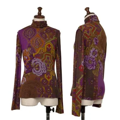 ETRO Floral Paisley Printed Turtleneck T-shirt