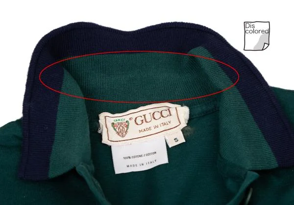 グッチGUCCI コットンポケットロゴ刺繍ポロシャツ 緑紺S K-146152_006