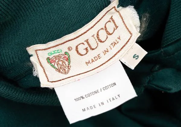 グッチGUCCI コットンポケットロゴ刺繍ポロシャツ 緑紺S K-146152_014