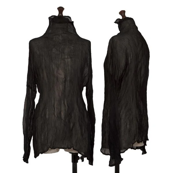 ISSEY MIYAKE Wrinkled Pleats Turtleneck T shirt Black M K-146198_001