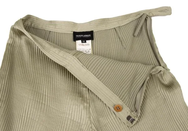 ジョルジオ アルマーニGIORGIO ARMANI シルクウールプリーツパンツ ベージュ38 K-146202_004