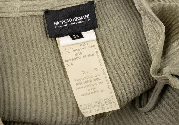 ジョルジオ アルマーニGIORGIO ARMANI シルクウールプリーツパンツ ベージュ38 K-146202_012