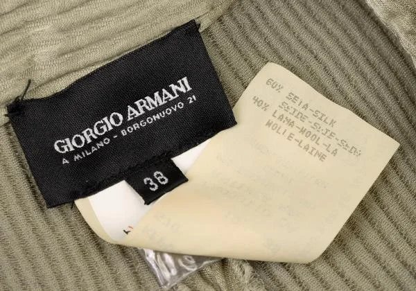 ジョルジオ アルマーニGIORGIO ARMANI シルクウールプリーツパンツ ベージュ38 K-146202_013