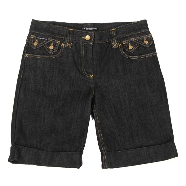 DOLCE&GABBANA Pocket Design Denim Shorts Black M K-146208_001