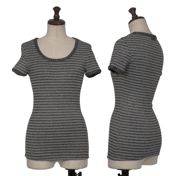 D&G Glitter Striped T shirt Grey, Black XS-S K-146209_001