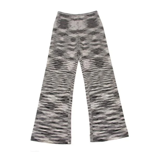 MISSONI Rayon Graphic Striped Knit Pants Black XS-S K-146217_001