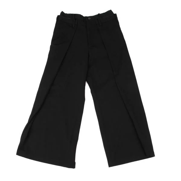 Y's Wool Gaba Double Waist Design Pants Black 3 K-146261_001