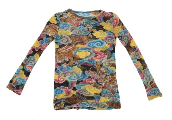 Yohji Yamamoto FEMME Dragon Print See-Through T shirt K-146270_002