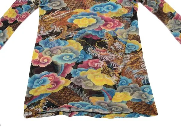 Yohji Yamamoto FEMME Dragon Print See-Through T shirt K-146270_009