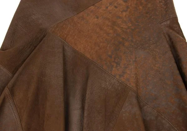 DONNA KARAN NEW YORK Switching Lamb Leather Flare Skirt K-146305_005