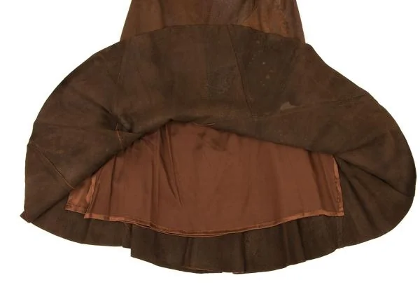 DONNA KARAN NEW YORK Switching Lamb Leather Flare Skirt K-146305_006