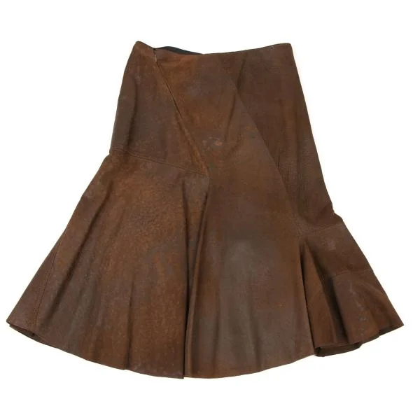 DONNA KARAN NEW YORK Switching Lamb Leather Flare Skirt K-146305_008
