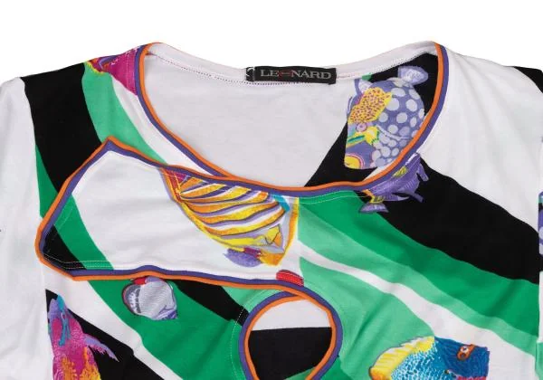 LEONARD Tropical Fish Print T Shirt K-146310_003